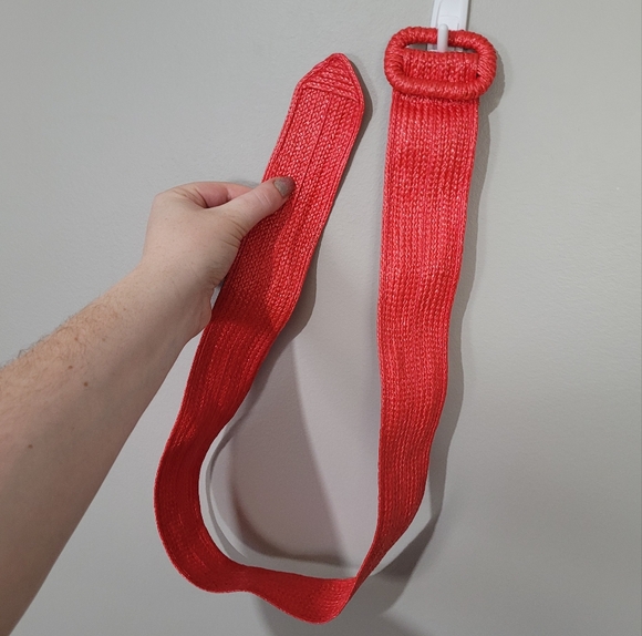 Vintage red woven belt Milor 80s retro woven belt - Picture 4 of 7